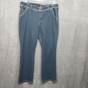 Beau Dawson Womens Jeans‎ Bootcut Contrast Stitch Stretch 16 Blue
